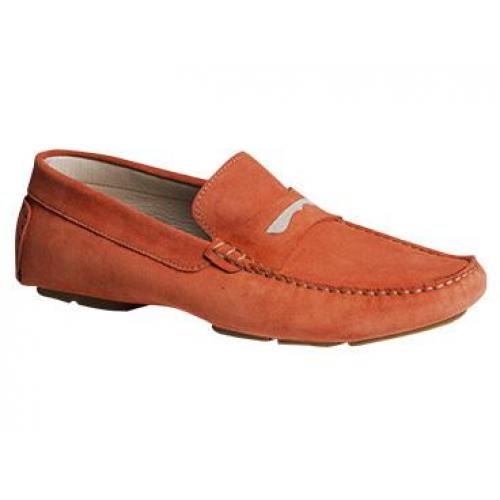 Bacco Bucci "Elio" Mango Genuine Colorful English Suede Loafer Shoes